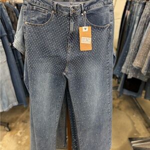 Women’s Blue Studded Jeans
